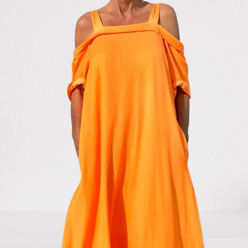Vestido maxi con hombros descubiertos