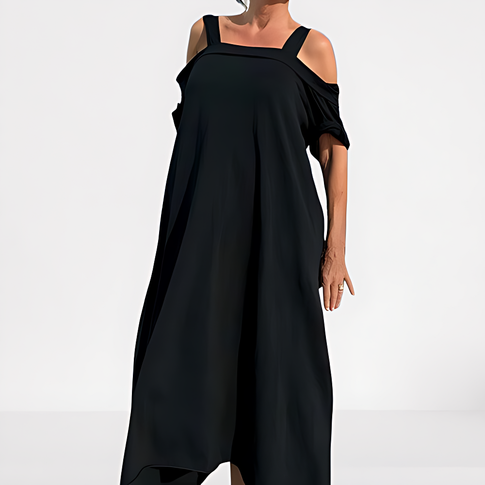 Vestido maxi con hombros descubiertos