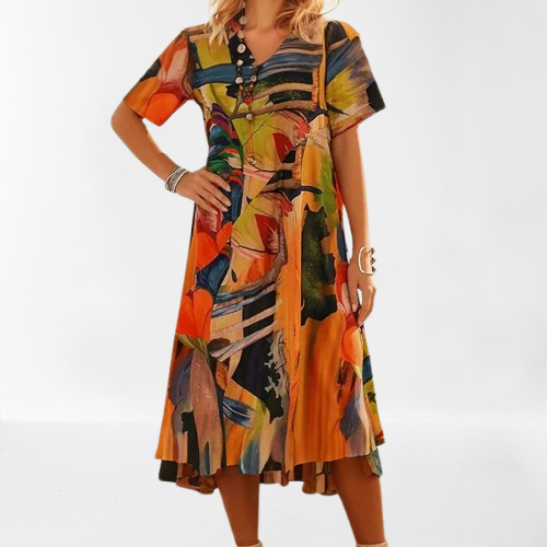 Vestido ligero con estampado tropical
