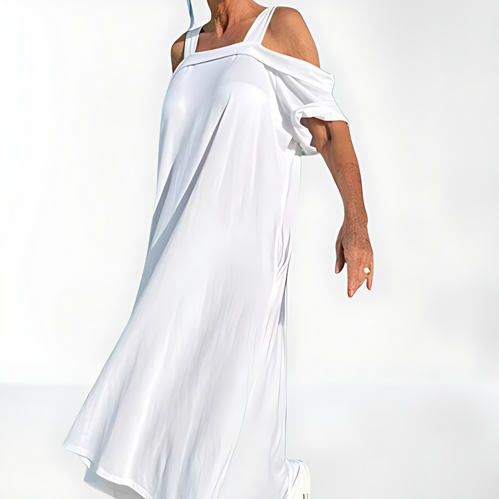 Vestido maxi con hombros descubiertos