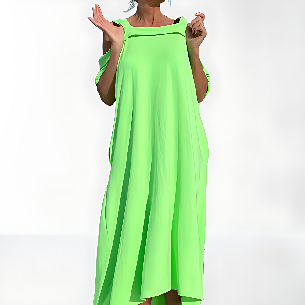 Vestido maxi con hombros descubiertos