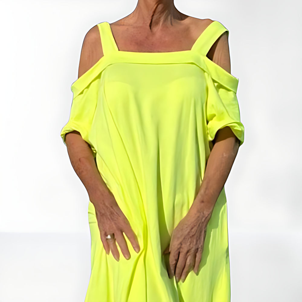 Vestido maxi con hombros descubiertos