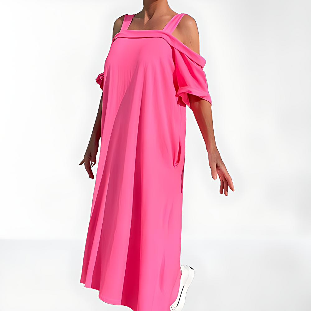 Vestido maxi con hombros descubiertos